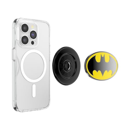 Image of PopSockets Phone Grip for MagSafe, Secure Magnetic Phone Grip & Stand, Hands-Free Kickstand, Wireless Charging Compatible, Batman - Enamel I Am Batman