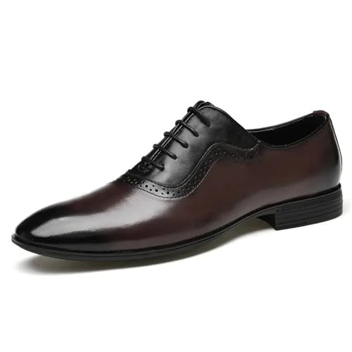 Mens Business Dress Shoes Leather Brogue Color Block Low Top Casual Gentleman Spring Autumn Office British Style Footwear Lace up2