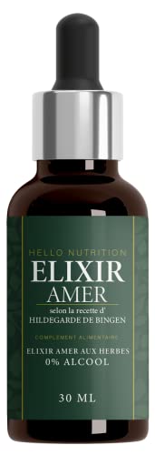 HelloNutrition BITTER ELIXIR - gouttes aux substances amères - effet immédiat, anti-grignotage - selon la recette de Hildegarde de Bingen, sans alcool, naturel & végétalien Cover