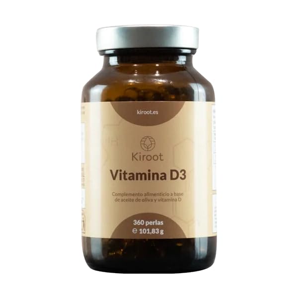 Kiroot Vitamina D3 360 Perlas de Aceite de Oliva Virgen Extra - 4000 UI Colecalciferol - Suplemento...