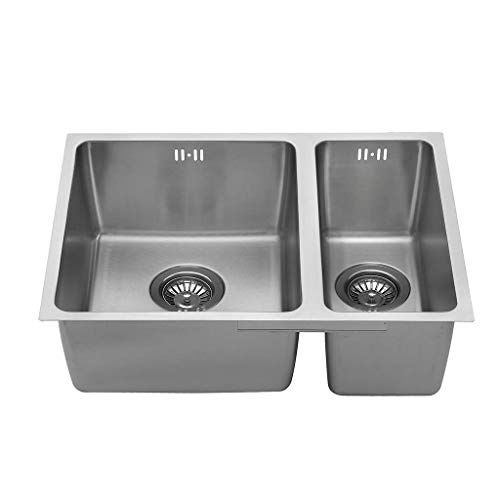 Küche 304 Edelstahl Spüle Doppel Schüssel Trog Mahlzeit Verdickung Geschirrspüler Becken Haushalt Geschirrspüler Spüle Küchenspülen 0611