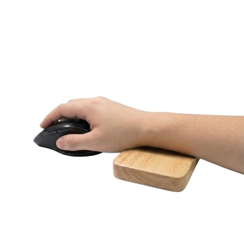 5OUND Wooden Mouse Wrist Rest in Tan Finish, Desk Palm Support Accessory Designed for Smooth Mouse Movement, Wrist Comfort, Ergonomic Support, and Long Hours of Desk or Gaming Activity