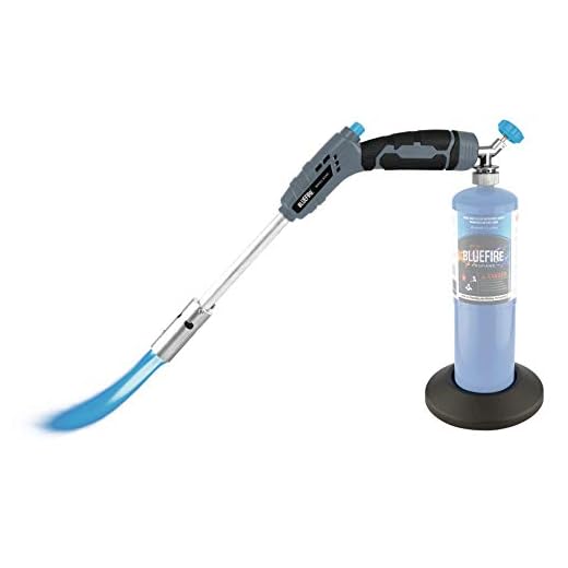 BLUEFIRE 18“ Propane Grill Torch Charcoal Starter,Free Fuel Gas Cylinder Base! Trigger Start Located on Handle, One-Hand Operation. Kamado Green Egg Griller and Barbecue Perfect Accessory!