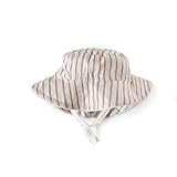 PEHR Baby Bucket Hat – Stripes Away Peony (Girls) | Organic Cotton Sun Hat with Strap | Soft Poplin Fabric | Broad Brim | Ethically Made | Machine Washable | 6-12 Months