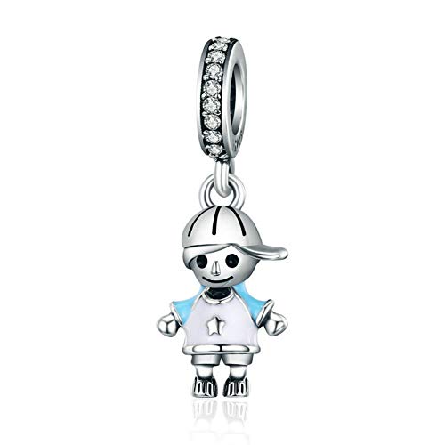Ciondolo charm in argento Sterling 925 bambini compleanno bambino ciondolo charm per braccialetti Pandora Boy