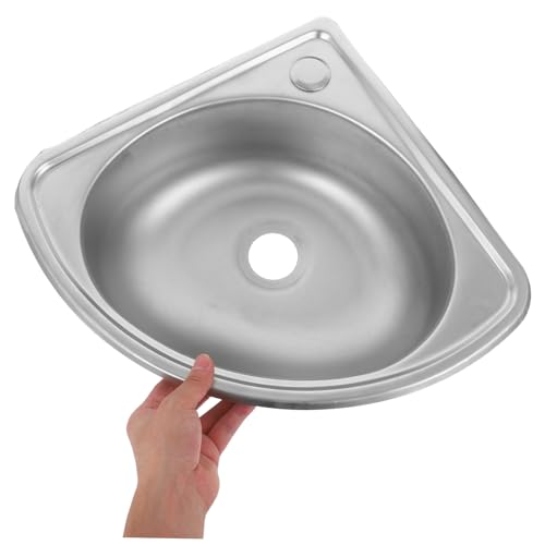 Fregadero de acero inoxidable triangular para caravanas y campers de instalacion rapida 4