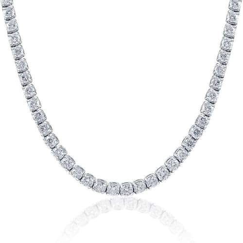 23Ct TW Round Cut Lab Created Diamond Tennis Necklace 14K White Gold 18
