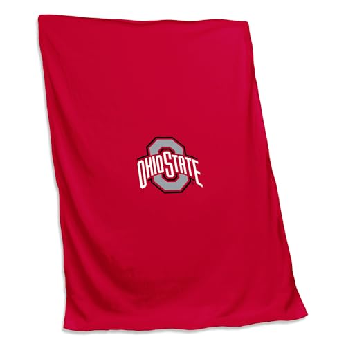 Logo Brands NCAA Ohio State Buckeyes Sweatshirt Blanket Team Color - Perfect for Bedroom Decor, Stadium Blanket, Camping, Great for Gifts