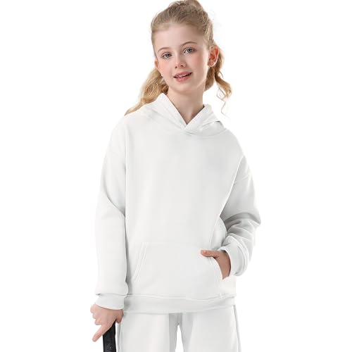 Image of Kids Athletic Pullover Hoodie Sweatshirt with Pocket Tops,2-12Years | Boys and Girls Fleece Hooded Christmas Halloween Teen Girls Athletic Hoodie Solid Color Lightweight Classic Kids Clothes