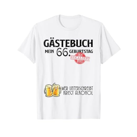 Divertido libro de visitas 66 años cumpleaños Camiseta