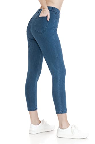 Leggings Depot Women's Stretch Pull-on Skinny Denim Look Jean Leggings (Available in Plus Size)4