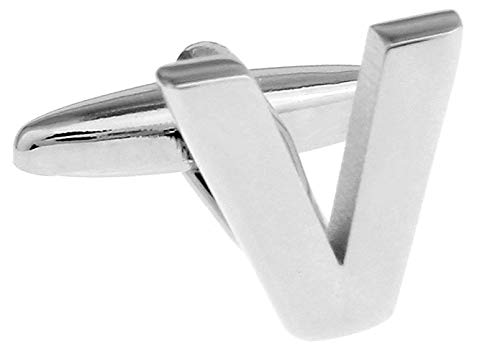 Gemelolandia | Medio Par Gemelo de camisa Hombre Iniciales Gemelos Letras Plateado A-Z Letras Color Plata Gemelos Originales Para Camisas | Para Hombres y Niños