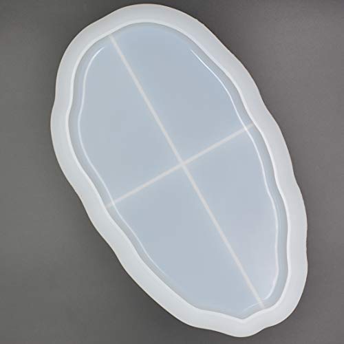 Irregular Long Oval Plate Epoxy Mold Resin Casting Plate Silicone Mold, Large Size 11.5 x 7 x 1 inch by QTTLLI - Image 3
