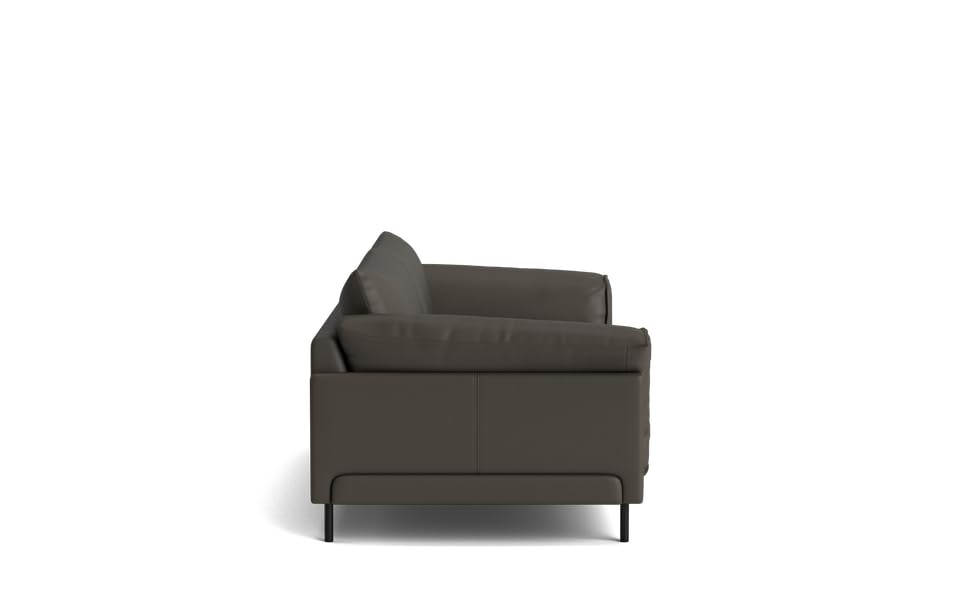 Image of LEGACY OF COMFORT Zola 3 Seater Sofa Three Seater Sofa Leather for Living Room Hotels and Offices (Shale Grey)