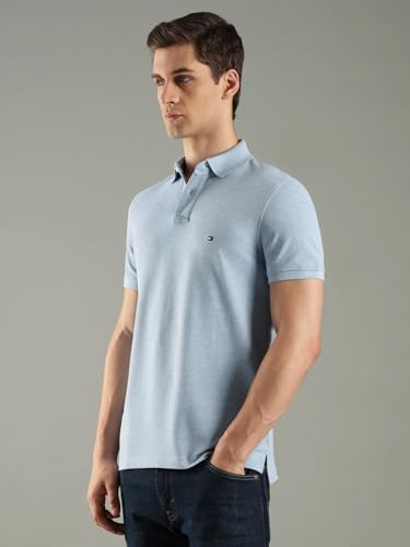 Image of Tommy Hilfiger Solid Regular fit Cotton Polo t-Shirt
