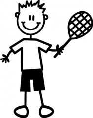 Car Stickers ~ Sticker ~ 'My Family' ~ BOY ~ WITH TENNIS RACQUET (B9)