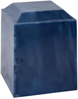 Magna Blue Cultured Marble Urn - Adult Size - Cremation Urns for Human Ashes - Ground Burial, Home Memorial and Funeral Cremation Urns
