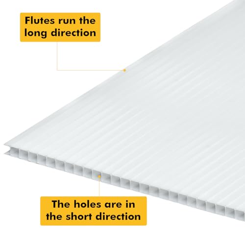Image of Corrugated Plastic Board 24x36 inch - 4 Pack White Plastic Poster Board, 3 /16'' (5MM) Thick Blank Board, Waterproof Sheets for Indoor & Outdoor Use, Displays