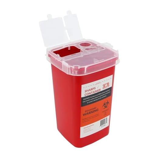 Ever Ready First Aid Sharps Container with Split Lid Design and Locking Mechanism for Sharp Waste Disposal, 1 Quart