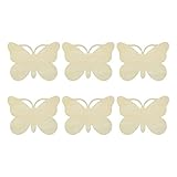 Blank Butterfly Wood Slices, Unfinished Wood Cutout,DIY Craft Ornaments Craft 6pcs