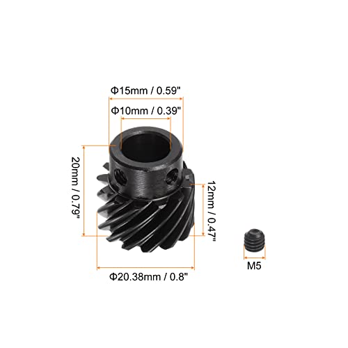 Uxcell 10Mm Inner Aperture 13T Helical Bevel Gear 1 Mod Hardened 45# Steel Spur Diff Differential Motor Spiral Bevel Gear Parts Accessories, Right Direction #TOP1