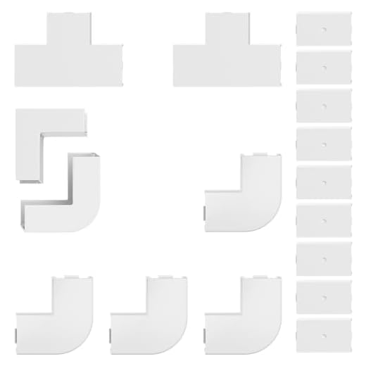 Connector Accessory Pack for Delamu Cable Concealer CC01/CC01-15, 2 Inside Elbows, 2 Outside Elbows, 2 T Connectors, Fits for ASIN B07GPFDL1K/B08NJJWNQW