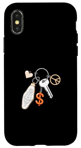 Coral Color Success Keys Love Peace Money �R�[�����O���t�B�b�N �X�}�z�P�[�X iPhone X/XS �p