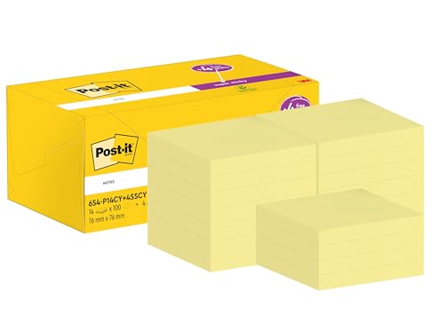 Post-it Notes Autocollantes Jaune Canari 76x76mm bloc feuillets adhésifs pour liste de tâches