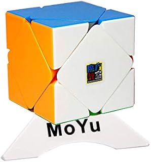 OJIN MoYu MOFANGJIAOSHI CUBING CLASSROOM MFJS Meilong Skewb Cubing Classroom Twisty Puzzle Cube Brain Teaser Puzzle with One Cube Tripod(Multi Color)