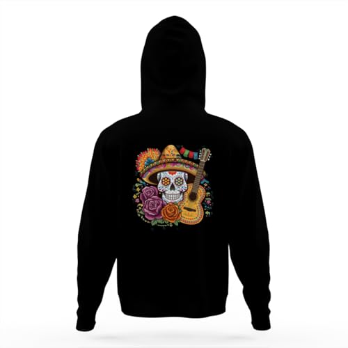 Vintage Cinco De Mayo Mexican Skull Hoodies for Teen Girls Boys Lightweight Kangaroo Pocket Sweatshirt4