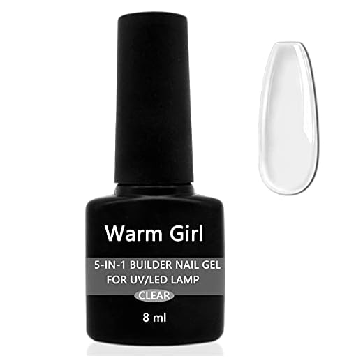 Warm Girl 5 i 1 klar uppbyggare nagelgel – 8 ml snabbbyggande nagelstyrka gel, UV/LED-nagellackgel för trasiga naglar reparera naglar förlängning professionella nagelreparationer tillbehör