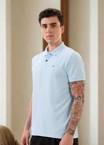 Image of Nostrum Cotton Half Sleeve T-Shirt for Men Boys, Regular Fit, Cherry, Stylish Mens T-Shirts, Polo T Shirt for Man, Collar T Shirts for Men