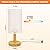 Touch Bedside Table Lamp - Stepless Dimming USB Powered, Minimalist Wood Base Linen Shade, 2700K Warm Light for Bedroom Nightstand Nursery Dorm Small Spaces, 5W LED 50K Hrs (No Bulb Replacement)