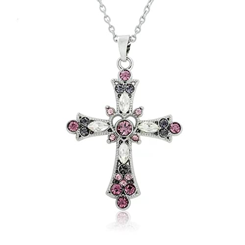 GFLPO Cross Necklace for Women,Cross Necklace Y2K,Big Cross Necklaces,Crystal Cubic