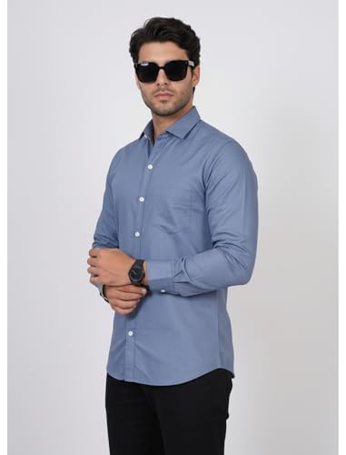 Image of Diverse Men's Solid Formal Shirt | Premium Cotton Full Sleeve Regular Fit Shirt for Men | Stylish Office, Business & Casual