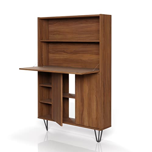 Nexera 611031 Slim Secretary Desk, Walnut
