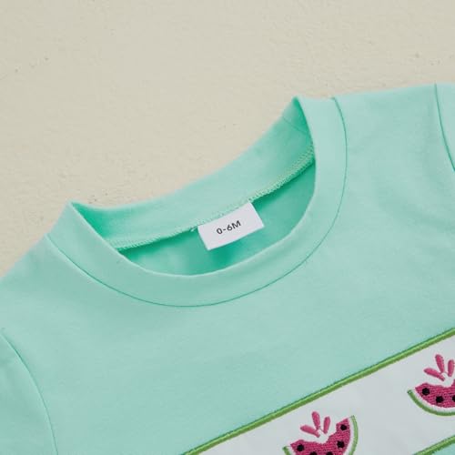 Image of Bonangber Toddler Baby Boy Summer Clothes Fruits Embroidery Short Sleeve T Shirt Plaid Shorts Sets Cute Boys Summer Outfits