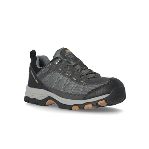 Trespass Men's Walking Shoes Scarp B - Waterproof Breathable Membrane, Gusseted Tongue, Durable Toe Guard, Cushioned Stabilising Midsole, Contoured Footbed Leather