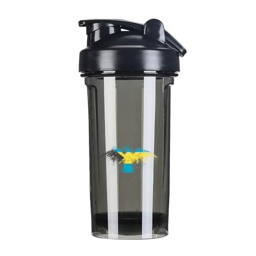 Bahamas Bahamian Flag 18 Ounce Shaker Bottle Drink Mixer Leak-proof Pre Workout Protein Shakes Meal Replacement Shakes Bottles 500ML/18 Oz Black