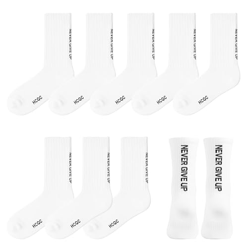 HCQC Unisex Sports Socks Pack of 4 Socks Tennis Socks Sports Socks Running Socks Hiking Socks Breathable Cotton Socks