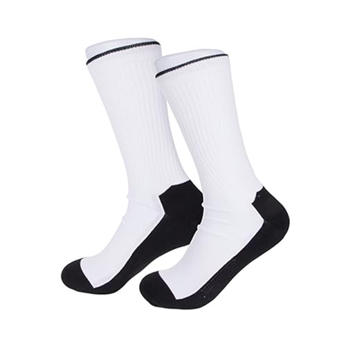 JPPlus Sublimation Crew Socks Blank for Custom Printing, White Polyester