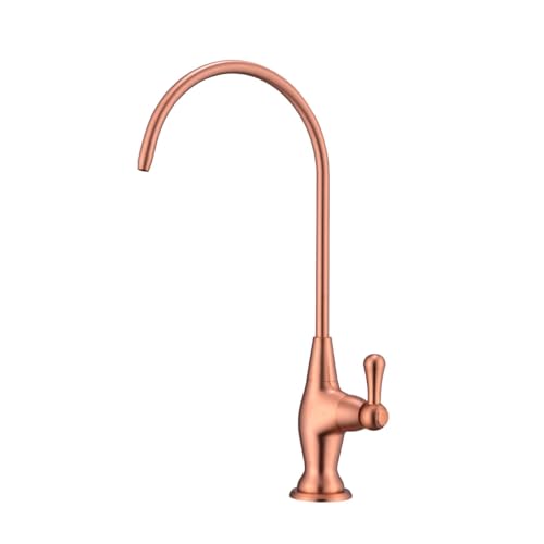 Image of Sink Drinking Water Faucet, Sink Water Filter System, Suitable for Most Reverse Osmosis or Water Filtration Systems, Stainless Steel Reverse Osmosis Faucet for Kitchen Bar, Red Copper
