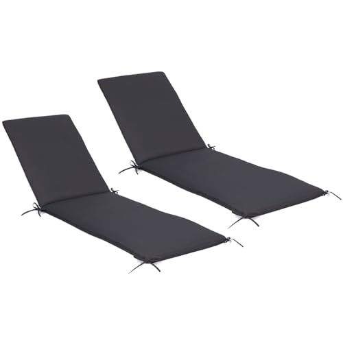 IDMarket - Lot de 2 Coussins transat 190 cm Gris Anthracite