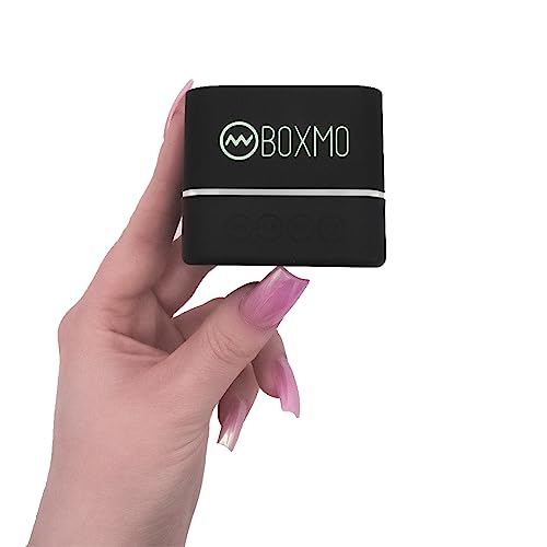 Boxmo Mini altavoz Bluetooth inalámbrico con graves mejorados. Pequeño pero fuerte, resistente al agua, portátil, para exteriores, ducha, picnic, coche, bicicleta, puerto TF para MicroSD (negro)