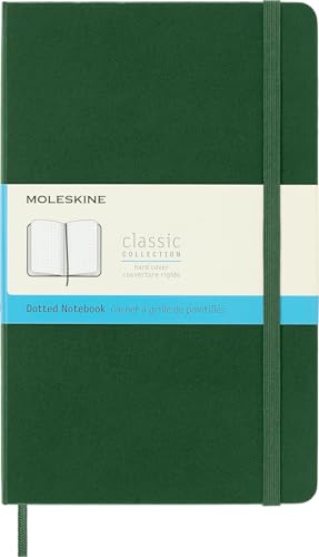 Moleskine Caderno clássico, capa dura, grande (12,7 cm x 21 cm) pontilhado, verde murta, 240 páginas