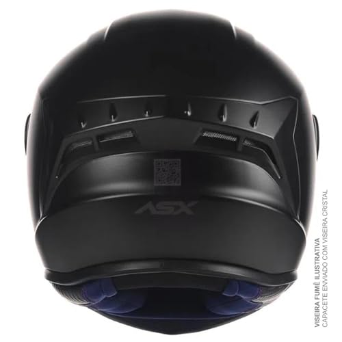 Capacete ASX Draken Solid Novo Para Motociclista (58, Preto Fosco)