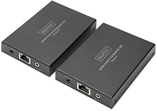 DIGITUS Przedłużacz KVM HDMI - nadajnik i odbiornik - przez IP - zasięg do 150 m - Full HD 1080p - HDMI 1.4 - USB 1.1 - HDCP 1.4 - podłączenie myszy i klawiatury - kabel krosowy CAT 5e i wyższy