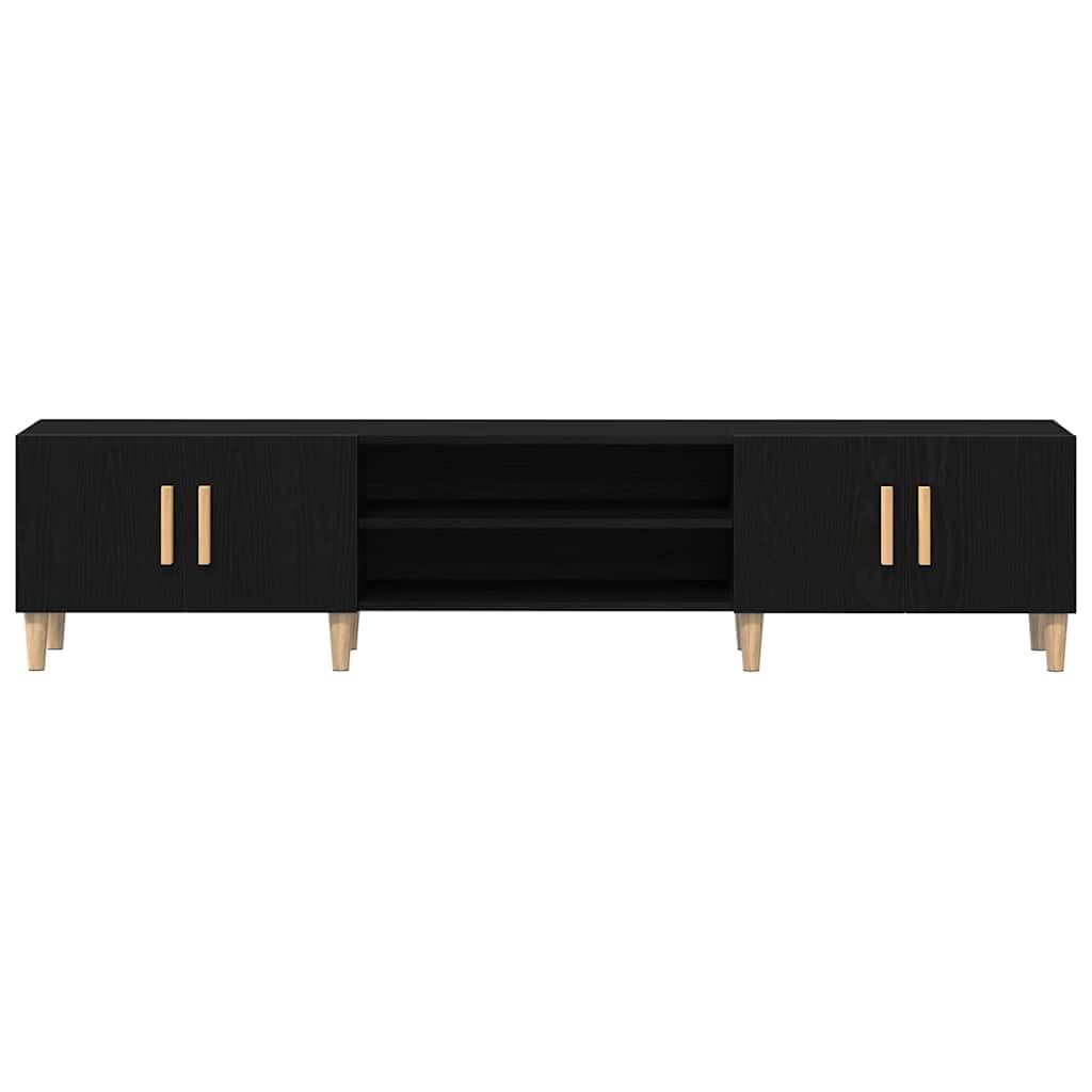 vidaXL Gabinete de TV Roble Negro 180 x 31,5 x 40 cm, Mueble Moderno para TV Rectangular, Consola Multimedia, Estante de almacenaje, Decorativo para tu hogar