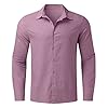 Mrat Men's Cotton Linen Shirts Casual Shirt Lightweight Long Sleeve Henley Beach Shirts Hawaiian T Shirt Solid Color Summer Beach Casual Henley Tee Pullover Banded Collar Blouses Holiday M-5XL #1