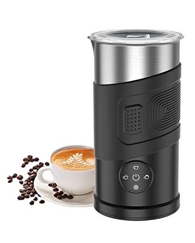 4 In 1 Electric Milk Frother And Steamer, Milk Warm Frother For Hot Chocolate, Latte, Cappuccino, Stainless Steel Automatic Hot Cold Foamer-Coffee Steamer Foam Maker #TOP9